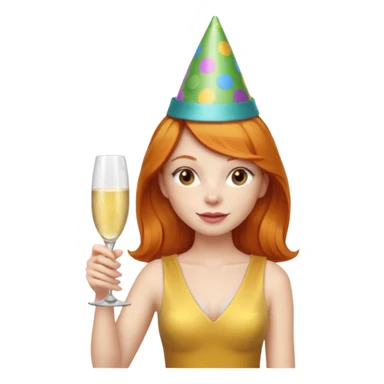 A ginger girl partying sticker