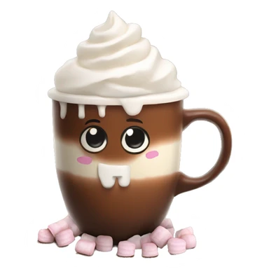 Hot chocolate with whipped cream and marshmallows sticker