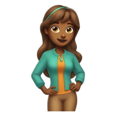 Brown Girl in a Scooby Doo costume sticker