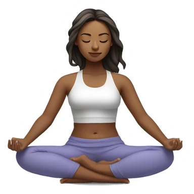 yoga girl, sit down meditation pose, fair skin sticker