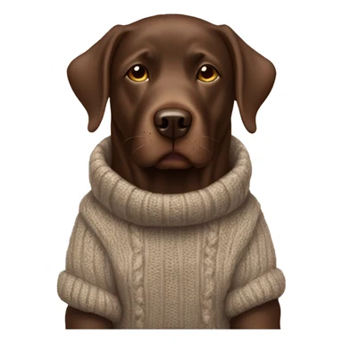 Chocolate lab wearing sweater sticker