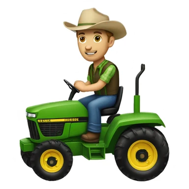 Farmer driving John Deere tractor  sticker