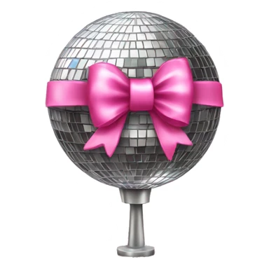 Disco ball with pink bow and glitter  sticker