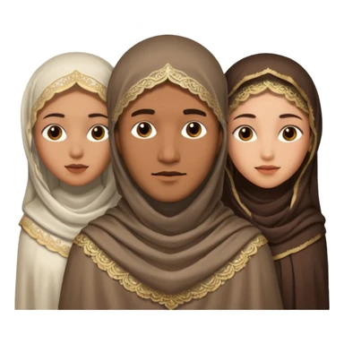 polygynie 1 man 3 veiled women sticker