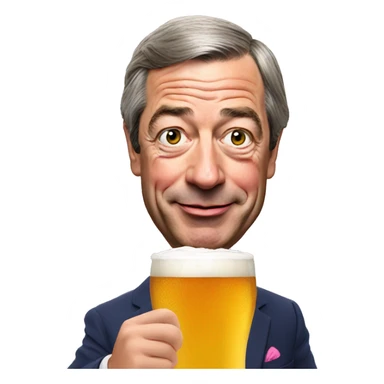 Nigel Farage drinking a beer sticker