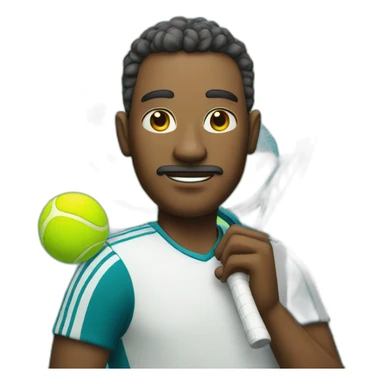 a man playing tennis sticker