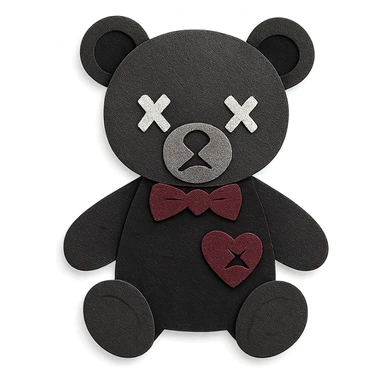 gothic teddy bear sticker