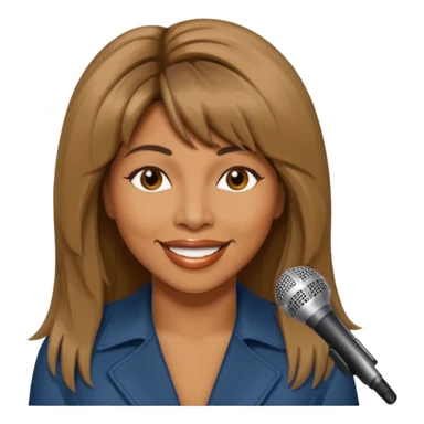 Tina Turner with long brown straight hair sticker