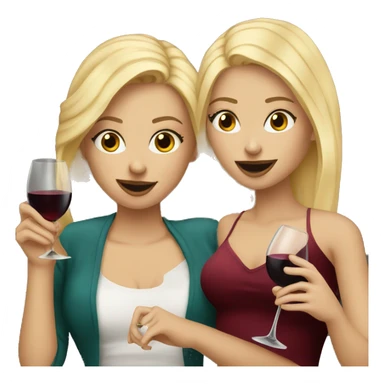 Two beautiful blondes drinking red wine sticker
