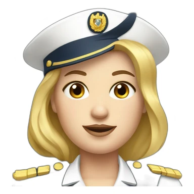 Fat blonde French navy officer sticker