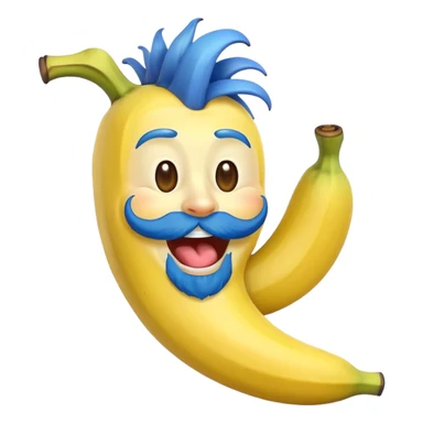 laughing banana with blue beard sticker