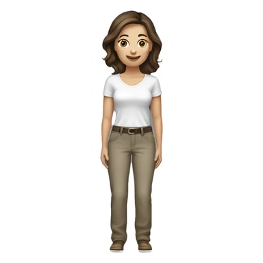 Caucasian brunette lady with shirt size small and pants size XXL sticker