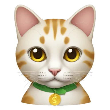 Cat with money sticker