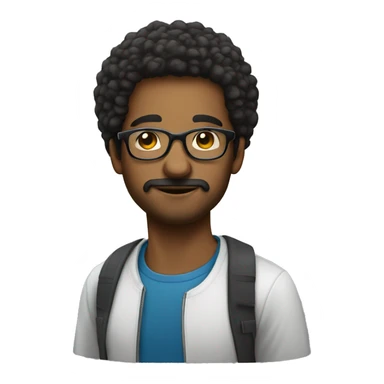 hispanic afro man glasses sticker