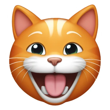 orange cat laughing with tears coming out sticker