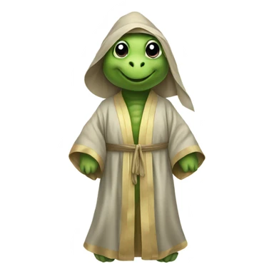 A turtle wearing a robe sticker