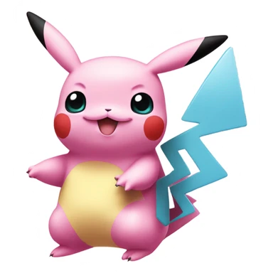 Pink pikachu with pink squirtle sticker