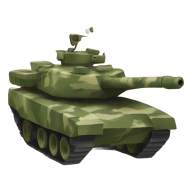 Camouflage cartoon tank with American flag sticker