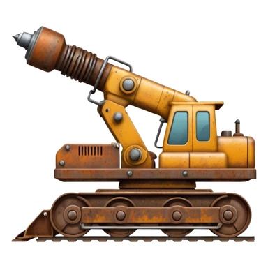 generate a drill machine on tracks sticker