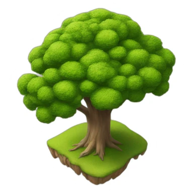 Tree as seen from the sky, looked down from the top, simplified and photorrealistic sticker