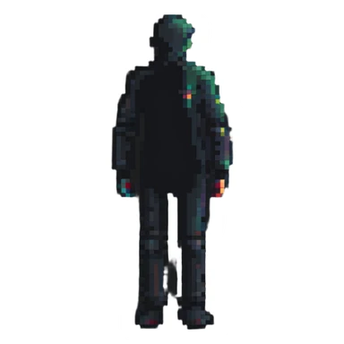 pixel art person silhouette, minimalist human shape sticker