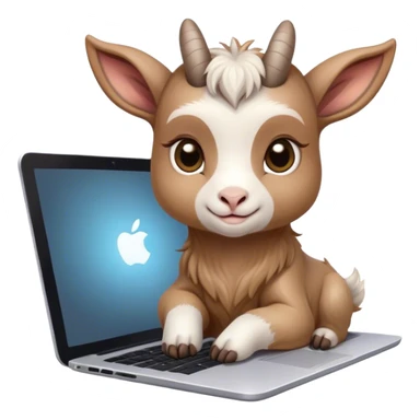Goat baby typing on laptop sticker