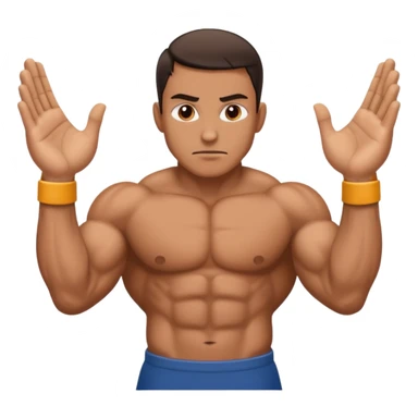 tough out with hands to the side  sticker