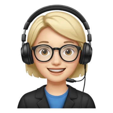 headphone wearing spectacled sticker