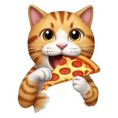Cat eating a piece of pizza  sticker