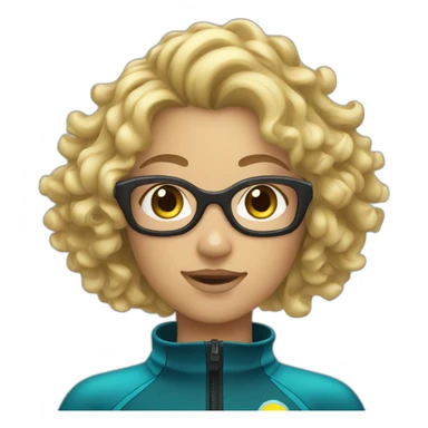 scuba diving blonde curly haired girl sticker
