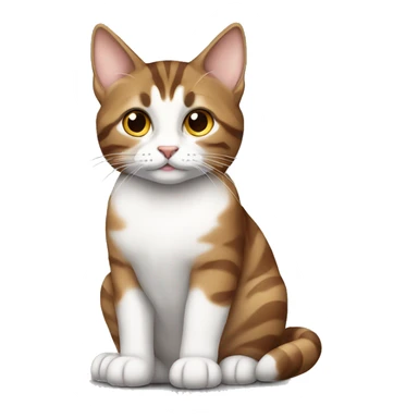 Brown and white tabby sitting sticker