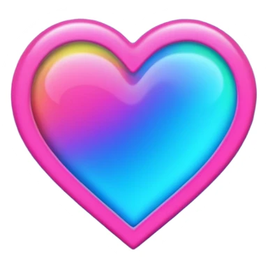 A neon rainbow heart sticker