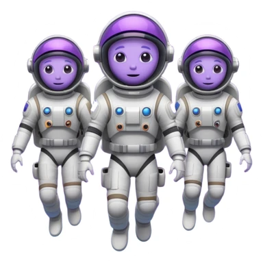 Purple alien floating with jetpack, white Astronauts sticker