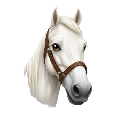 vanilla white horse with brown saddle on sticker
