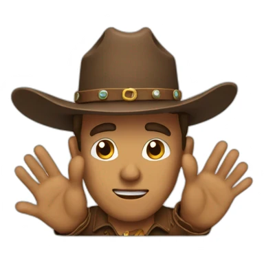 cowboy shrugging hands sticker