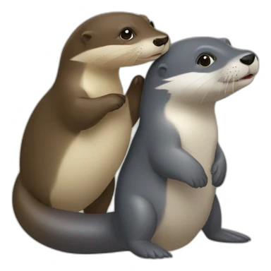 Loutre et dauphin  sticker