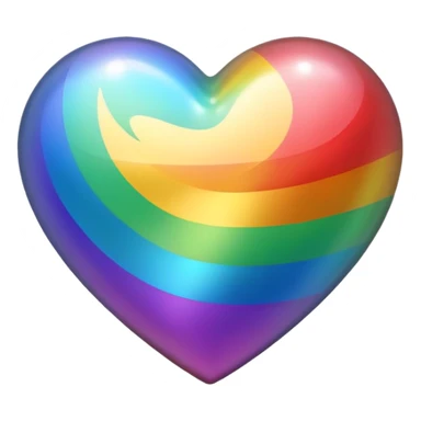 heart with a rainbow shimmer highlight sticker