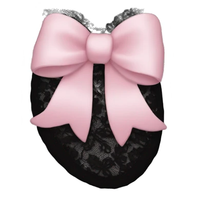 Black lace sock with soft pink bow sticker