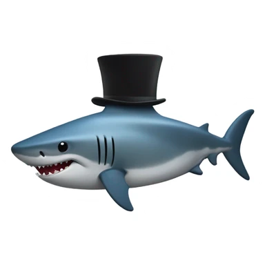 Un requin qui a un chapeau noir sticker