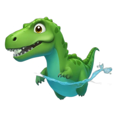 dinosaur swimming sticker