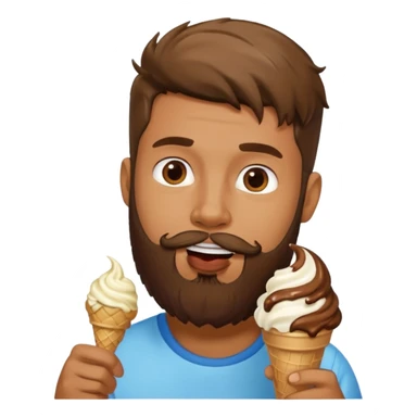 bearded man ice cream sticker