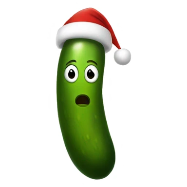 pickle in a santa hat sticker