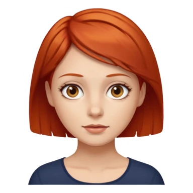 women with very short red hair and brown eyes sticker