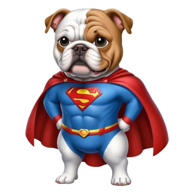 bulldog ingles traje superman sticker