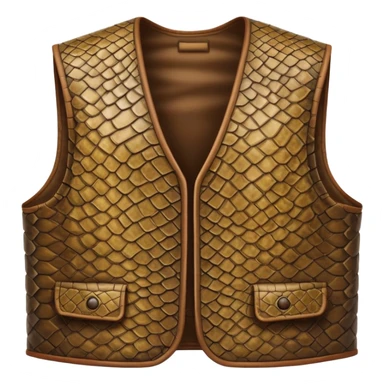 Hide vest with reptilian snake skin texture sticker