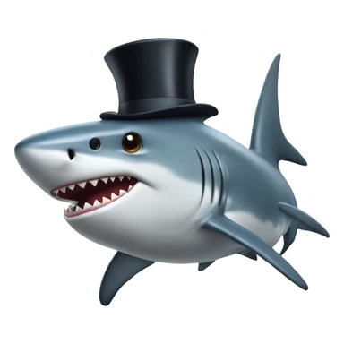 Shark with a top hat sticker