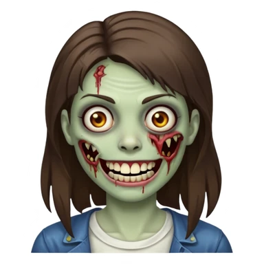 zombie with Brunette  hair and grillz  sticker