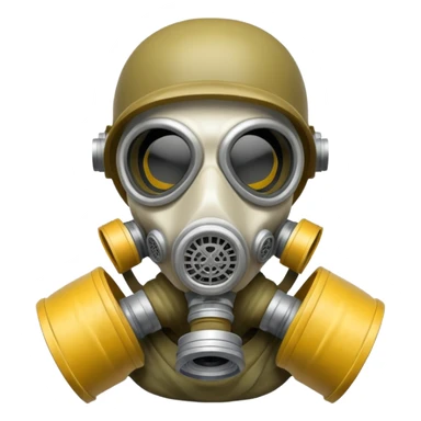 Skeleton wearing a gas mask sticker