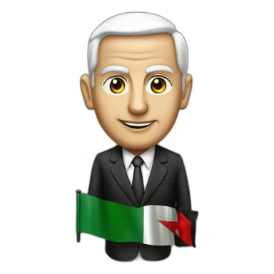 Netanyahou with palestinian flag sticker