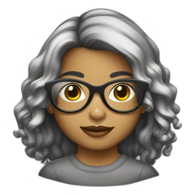 Niña pelo negro con gafas cuadradas sticker